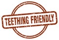 teething friendly stamp. teething friendly round vintage grunge label.