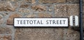 Teetotal Street sign in St Ives, Cornwall, UK Royalty Free Stock Photo