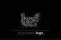 TEF modern geometric typography logo Royalty Free Stock Photo