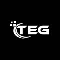 TEG letter logo design on black background. TEG creative initials letter logo concept. TEG letter design