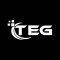 TEG letter logo design on black background. TEG creative initials letter logo concept. TEG letter design