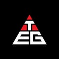 TEG triangle letter logo design with triangle shape. TEG triangle logo design monogram. TEG triangle vector logo template with red