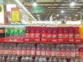 Tegal, March, 2023.Soft drinks with various flavors. With lots of stock in the mall preparation for the month of Ramadan