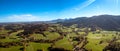 Tegernsee Aerial Fall autumn. Drone Panorama Bavarian Alps