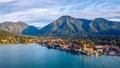 Tegernsee, Germany. Lake Tegernsee in Rottach-Egern (Bavaria), Germany near the Austrian border. Aerial view of the lake Royalty Free Stock Photo