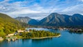 Tegernsee, Germany. Lake Tegernsee in Rottach-Egern (Bavaria), Germany near the Austrian border. Aerial view of the lake Royalty Free Stock Photo