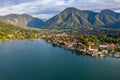 Tegernsee, Germany. Lake Tegernsee in Rottach-Egern (Bavaria), Germany near the Austrian border. Aerial view of the lake Royalty Free Stock Photo