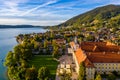 Tegernsee, Germany. Lake Tegernsee in Rottach-Egern (Bavaria), Germany near the Austrian border. Aerial view of the lake \