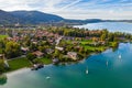 Tegernsee, Germany. Lake Tegernsee in Rottach-Egern Bavaria, Germany near the Austrian border. Aerial view of the lake Royalty Free Stock Photo