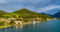 Tegernsee, Germany. Lake Tegernsee in Rottach-Egern (Bavaria), Germany near the Austrian border. Aerial view of the lake \