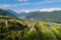 Teglio, Valtellina IT, aerial view Royalty Free Stock Photo