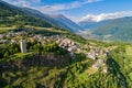 Teglio, Valtellina IT, aerial view Royalty Free Stock Photo