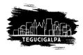 Tegucigalpa Honduras City Skyline Silhouette. Hand Drawn Sketch