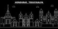 Tegucigalpa silhouette skyline. Honduras - Tegucigalpa vector city, honduran linear architecture. Tegucigalpa travel