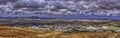 Teguise - panoramic view from volcano - Lanzarote, Canary Islands Royalty Free Stock Photo