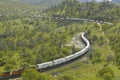 The Tehachapi Train Loop near Tehachapi California is the historic location of the Southern Pacific Railroad where freight trains