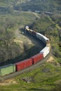 The Tehachapi Train Loop near Tehachapi California is the historic location of the Southern Pacific Railroad where freight trains