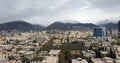 Tehran city capital of iran in aerial view of