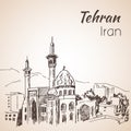 Tehran cityscape - Iran. Sketch. Royalty Free Stock Photo