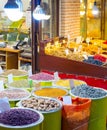 Tehran dried fruits market stall Royalty Free Stock Photo