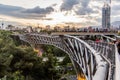 TEHRAN, IRAN - APRIL 14, 2018: Evening view of Tabiat pedestrian bridge in Tehran, Ir