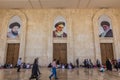 TEHRAN, IRAN - APRIL 2, 2018: Wall of Mausoleum of Ruhollah Khomeini near Tehran. Portraits of Ayatollah Khomeini, Ahmad Royalty Free Stock Photo