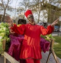 Tehran, Iran - 2019-04-03 - Iranian Father Christmas in Blackface at Street Fair