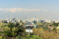 View of Tehran city, Modares highway and Abo Atash bridge from Tabiat Bridge in Tehran. Iran