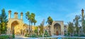 Panorama of Shahid Motahari Sepahsalar mosque courtyard, Tehra