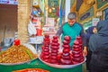 Snack of boiled beetroot, Tajrish Bazaar, Tehran, Iran Royalty Free Stock Photo