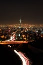 Tehran skyline illuminated at night Royalty Free Stock Photo