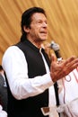 Tehreek-e-insaf chairman Imran Khan speaknig on mic Royalty Free Stock Photo