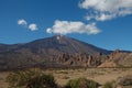 Teide mountain volcano and blue sky with white cloud. Tenerife, Spain Royalty Free Stock Photo