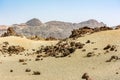 Teide National Park occupies the highest area of the island of Tenerife in the Canary Islands and Spain. Royalty Free Stock Photo