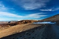 Teide National Park, Tenerife, Canary Islands - colourful soil of the Montana Blanca volcanic ascent trail, leading up to the 3718