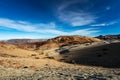 Teide National Park, Tenerife, Canary Islands - colourful soil of the Montana Blanca volcanic ascent trail, leading up to the 3718