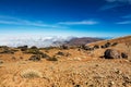 Teide National Park, Tenerife, Canary Islands - colourful soil of the Montana Blanca volcanic ascent trail to the 3718 m Teide pea