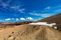 Teide National Park, Tenerife, Canary Islands - Gravel footpath of the Montana Blanca volcanic ascent trail, leading up to the 371