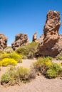 Teide National Park trail with sun Royalty Free Stock Photo