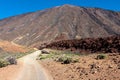 Teide - Panoramic hiking trail leading to Pico del Teide in volcano Mount Teide National Park, Tenerife, Spain Royalty Free Stock Photo