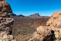 Teide - Panoramic view on mount Guajara seen from Minas de San Jose in Mount Teide National Park, Tenerife, Spain Royalty Free Stock Photo