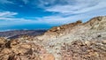 Teide - Panoramic view on volcanic desert terrain near summit of volcano Pico del Teide, Mount Teide National Park, Tenerife Royalty Free Stock Photo