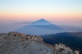 Teide Peak with its pyramid shadow at sunrise