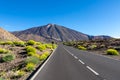 Teide - Scenic mountain road leading to volcano Pico del Teide, Mount El Teide National Park, Tenerife, Canary Islands, Spain, Royalty Free Stock Photo