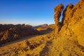 Rocks on the Teide volcano in the light of the rising sun Royalty Free Stock Photo
