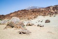 Teide volcano National Park in Tenerife. Lava desert Royalty Free Stock Photo