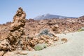 Teide volcano National Park in Tenerife. Lava desert Royalty Free Stock Photo