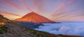 Teide volcano in Tenerife in the light of the rising sun Royalty Free Stock Photo