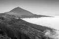 Teide volcano viewed over the clouds Royalty Free Stock Photo