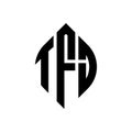 TEJ circle letter logo design with circle and ellipse shape. TEJ ellipse letters with typographic style. The three initials form a Royalty Free Stock Photo